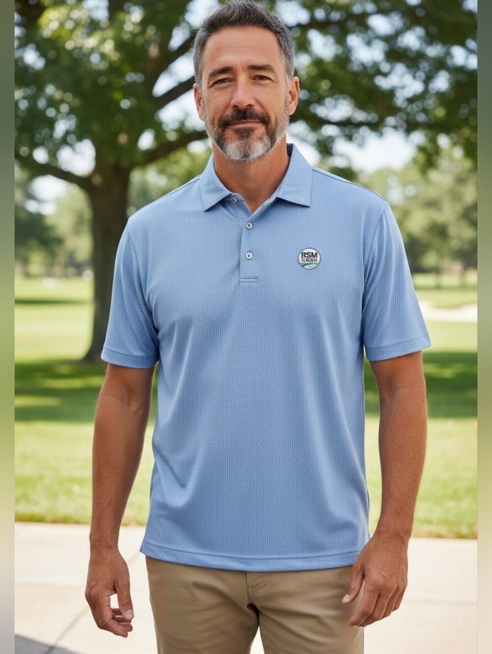 Peter Millar Sky Blue Micro-Pattern Summer Comfort